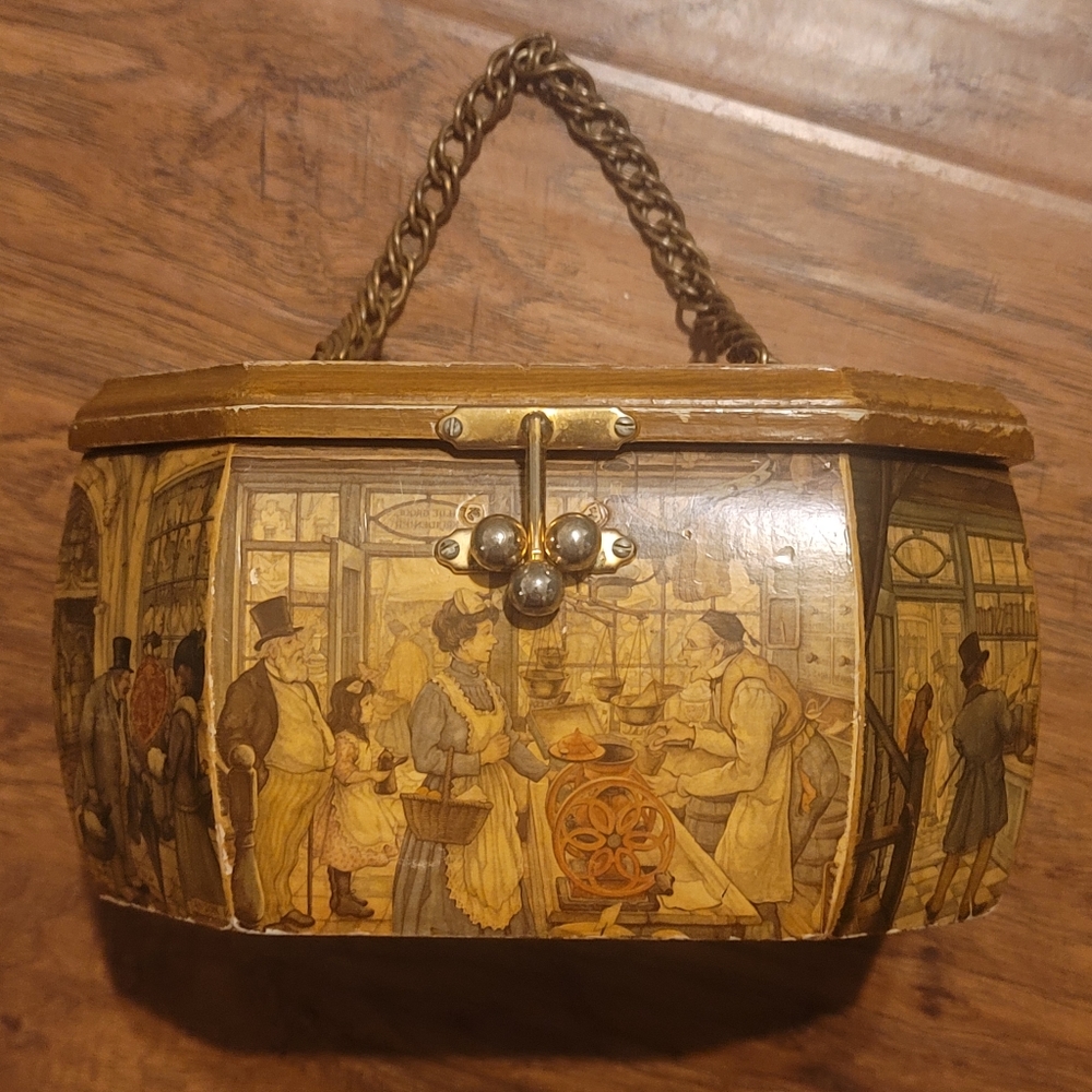 COPY - Vintage wooden purse Anton Pieck 1970s